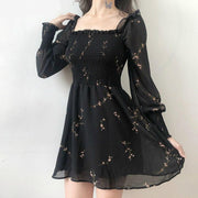 women's floral printed puff sleeve dress - MRSLM
