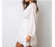 deep-V mini dress, view 6 - MRSLM