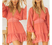 deep-V mini dress, view 7 - MRSLM