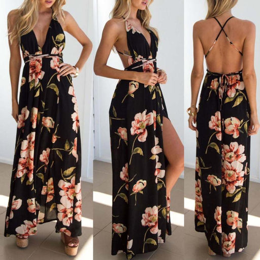Backless long summer dress - MRSLM