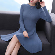o-neck multicolored sweater dress for women, view 4 - MRSLM