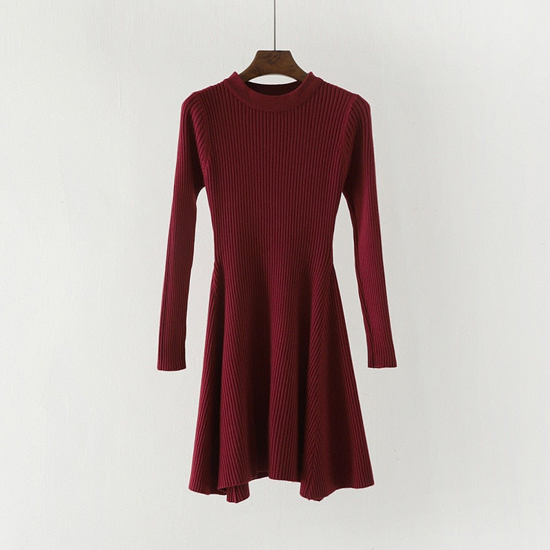 o-neck multicolored sweater dress for women, view 9 - MRSLM