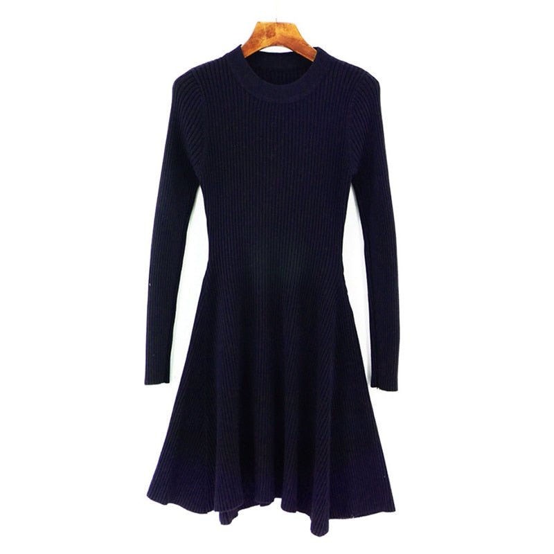 o-neck multicolored sweater dress for women, view 10 - MRSLM