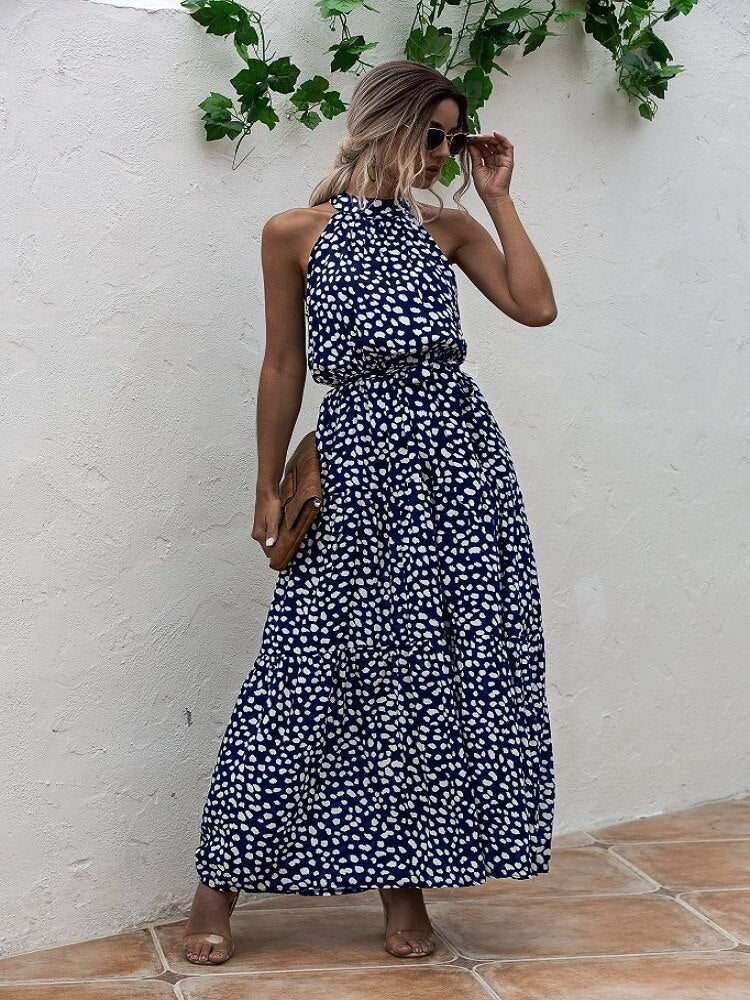 floral printed long dress, view 2 - MRSLM