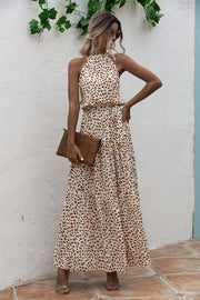 floral printed long dress, view 3 - MRSLM