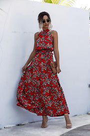 floral printed long dress, view 6 - MRSLM