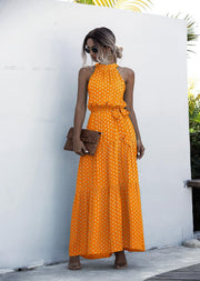 floral printed long dress, view 7 - MRSLM