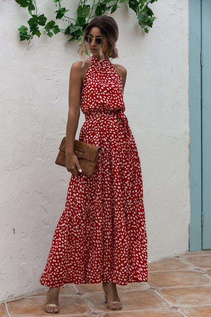 floral printed long dress, view 11 - MRSLM