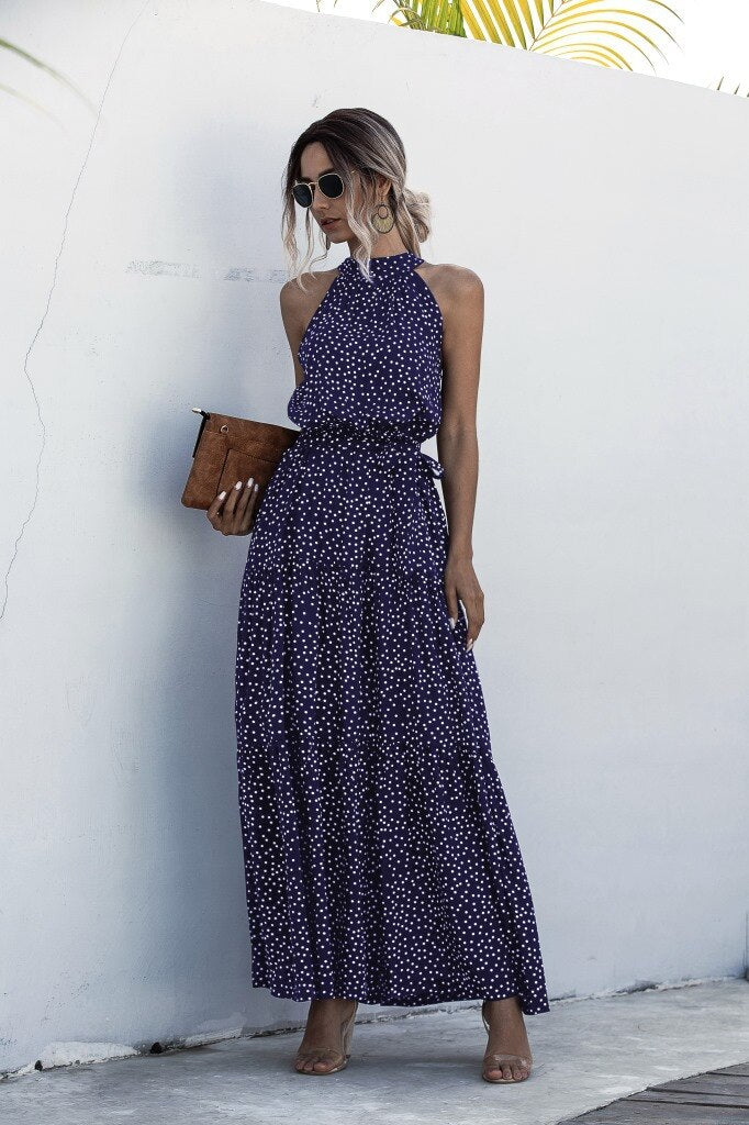 floral printed long dress, view 13 - MRSLM