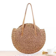 Women's round straw shoulder bag, view 3 - MRSLM