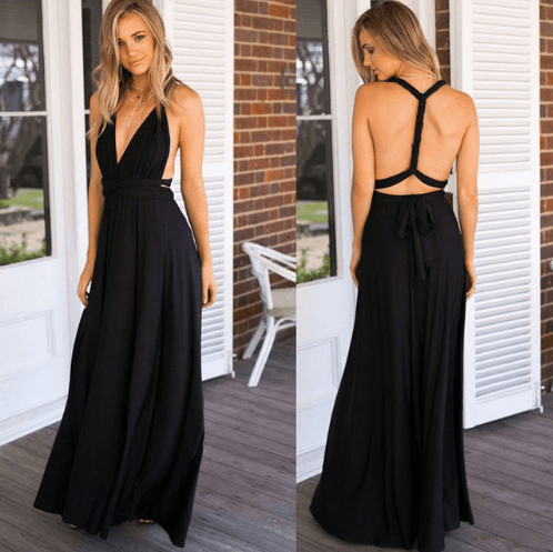 Women Bandage Convertible Boho Maxi Dress - MRSLM