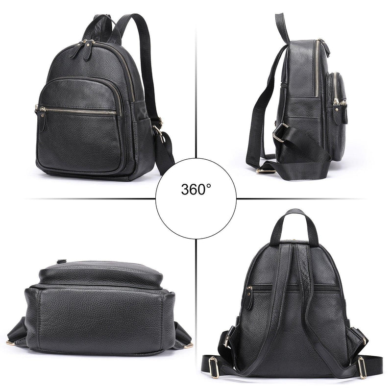 soft cowhide leather women's backpack, view 3 - MRSLM