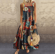 Retro print sling dress, view 2 - MRSLM