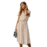 women's polka dot cotton dress, view 3 - MRSLM