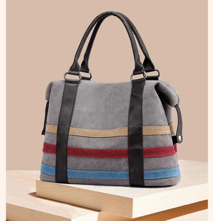 women's large canvas Boston tote bag, view 5 - MRSLM