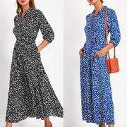storm dot print lace-up pocket dress - MRSLM