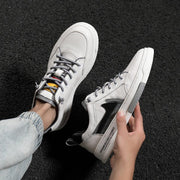 men's all-match leather low-top sneakers, view 10 - MRSLM