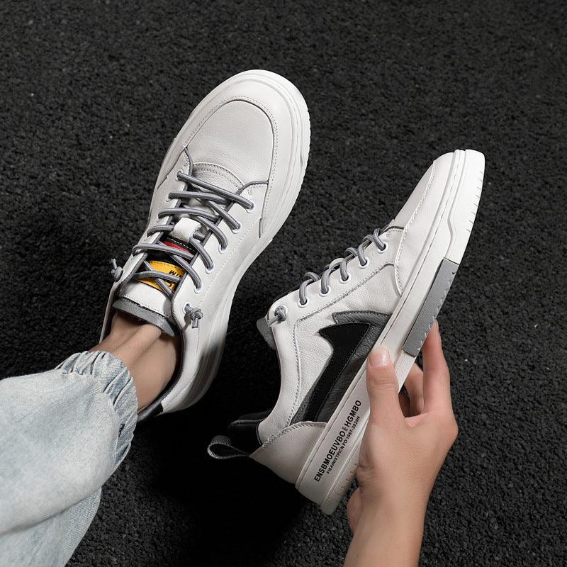 men's all-match leather low-top sneakers, view 10 - MRSLM