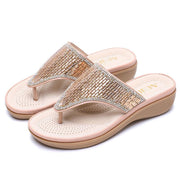 Flat bohemian rhinestone sandals, view 5 - MRSLM