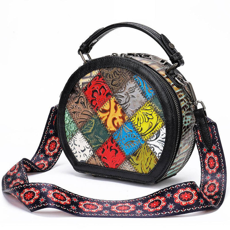 mini retro cowhide shoulder bag, view 7 - MRSLM