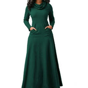 women's warm maxi dress with pockets, view 10 - MRSLM