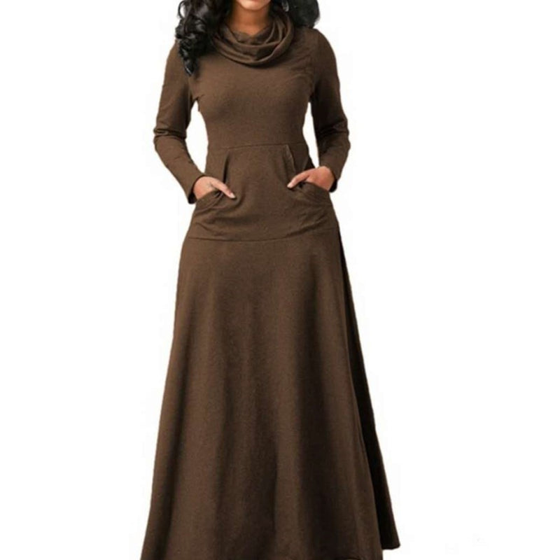 women's warm maxi dress with pockets, view 11 - MRSLM