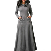 women's warm maxi dress with pockets, view 5 - MRSLM
