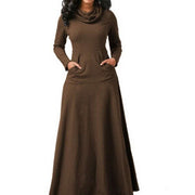 women's warm maxi dress with pockets, view 6 - MRSLM