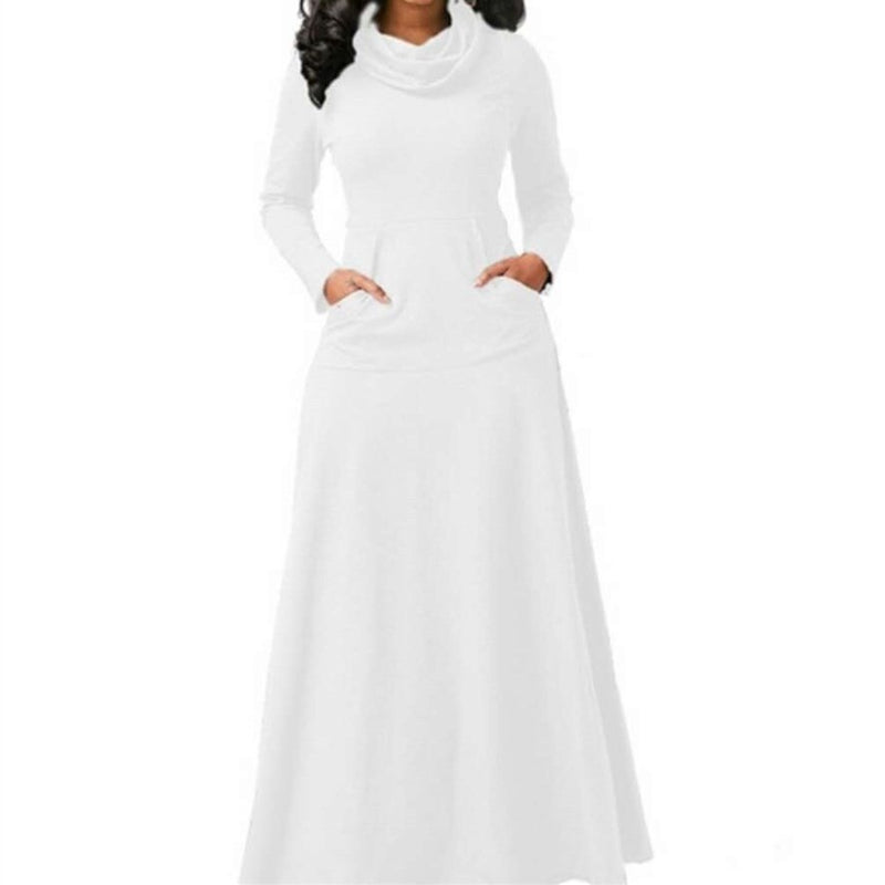 women's warm maxi dress with pockets, view 7 - MRSLM