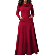 women's warm maxi dress with pockets, view 8 - MRSLM