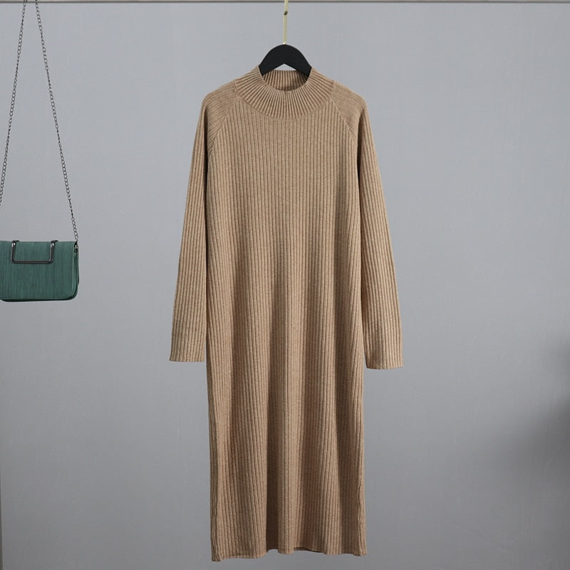 Oversized turtleneck women's dress, view 4 - MRSLM
