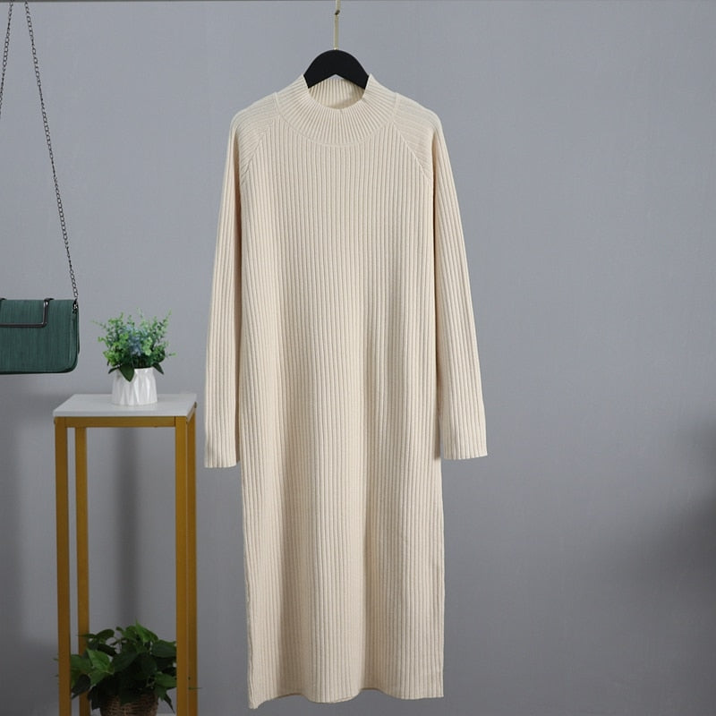 Oversized turtleneck women's dress, view 5 - MRSLM