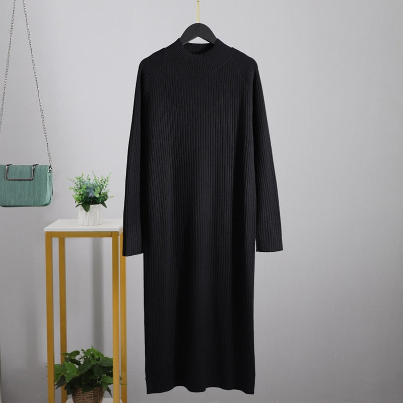 Oversized turtleneck women's dress, view 2 - MRSLM