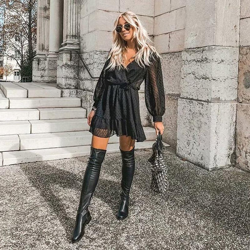 women's ruffle skirt mini dress - MRSLM