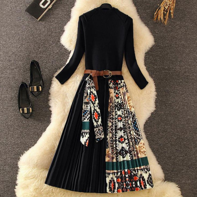 elegant pleated dress, view 2 - MRSLM