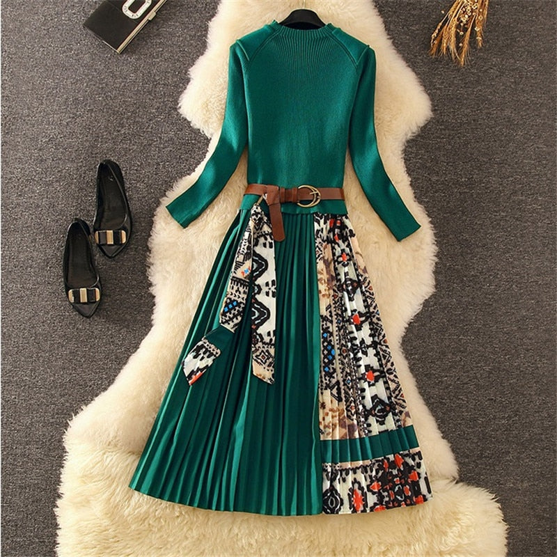 elegant pleated dress, view 4 - MRSLM