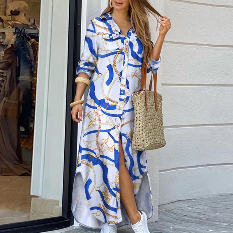 women's summer maxi shirt dress, view 15 - MRSLM