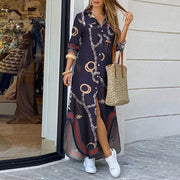 women's summer maxi shirt dress, view 3 - MRSLM