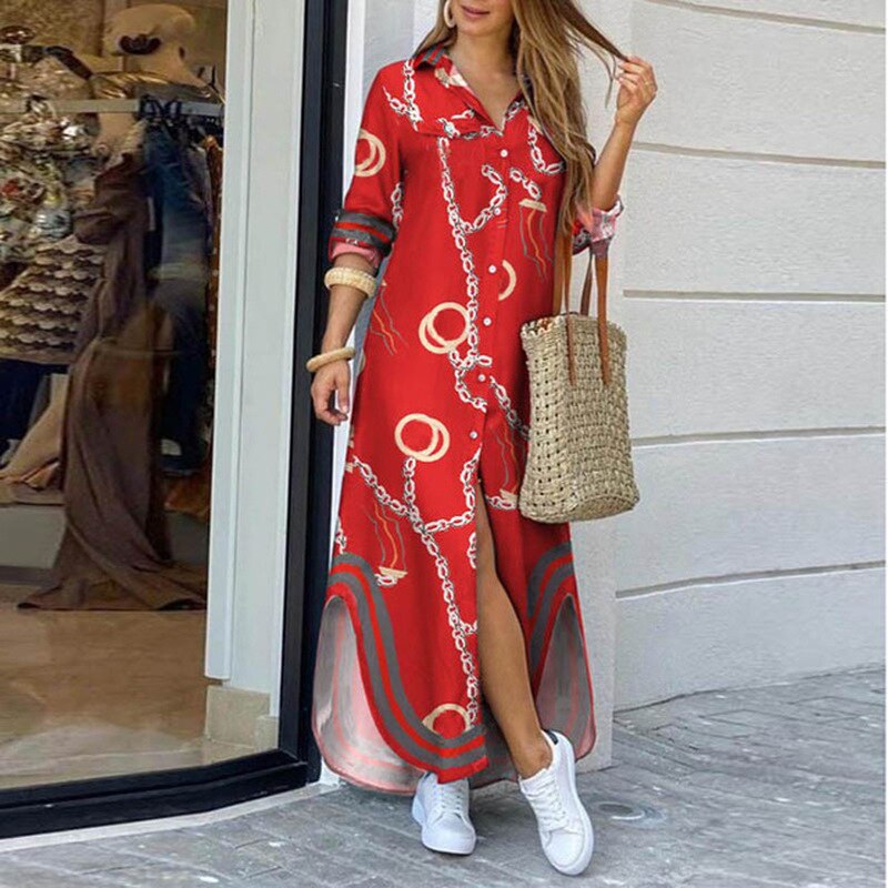 women's summer maxi shirt dress, view 6 - MRSLM