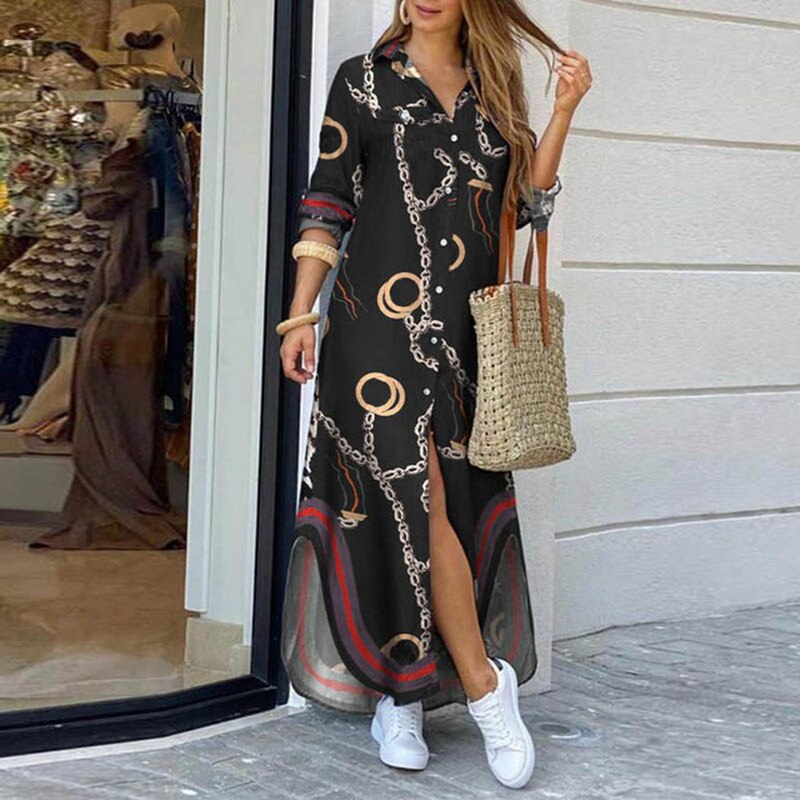 women's summer maxi shirt dress, view 9 - MRSLM