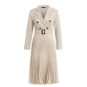 vintage plaid work dress for women, view 3 - MRSLM