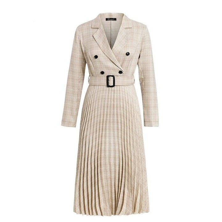 Vintage Plaid Work Dress for Women