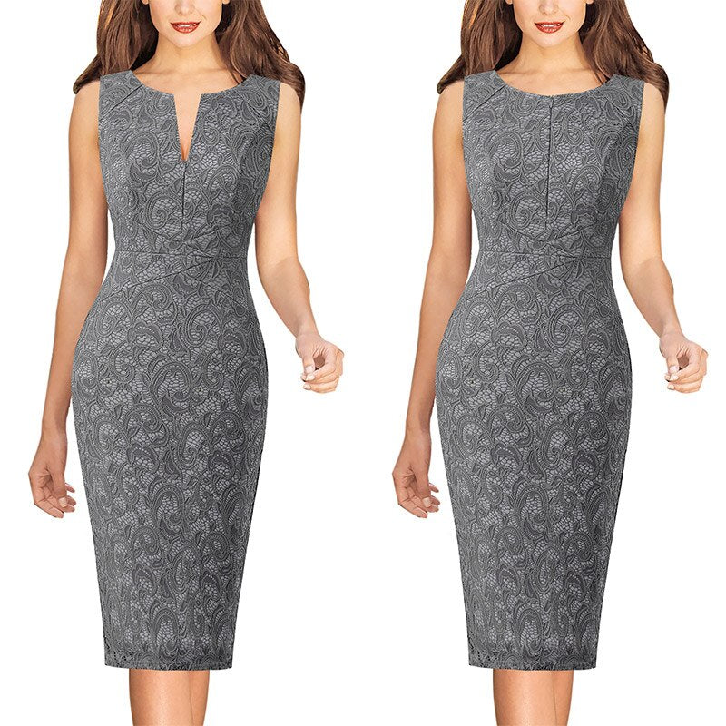 front zipper bodycon pencil dress, view 3 - MRSLM