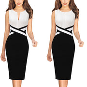 front zipper bodycon pencil dress, view 4 - MRSLM