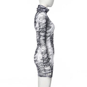 Women's long sleeve turtleneck dress, view 3 - MRSLM