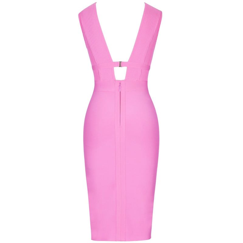 v-neck bodycon women's dress, view 10 - MRSLM