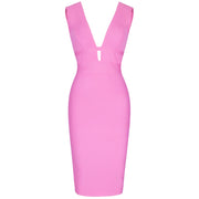 v-neck bodycon women's dress, view 8 - MRSLM