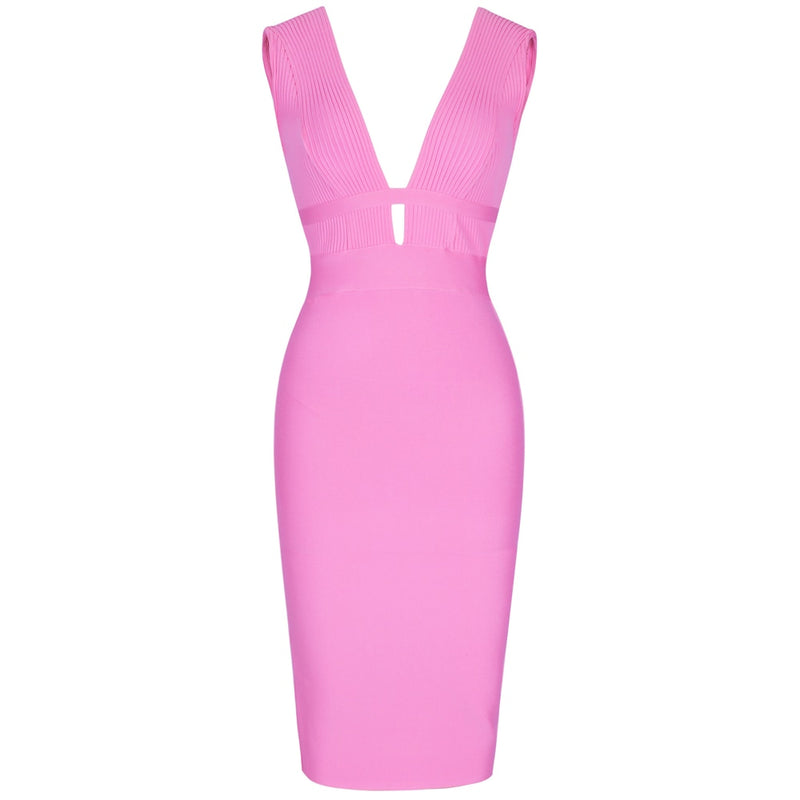 v-neck bodycon women's dress, view 8 - MRSLM