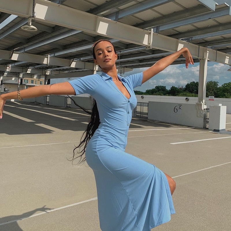 elegant summer shirt dress, view 4 - MRSLM