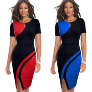 Contrast color bodycon dress, view 7 - MRSLM